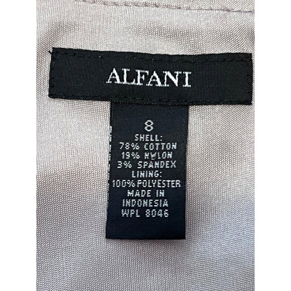 Alfani 8 Gray Sleeveless Tiered Ruffle Dress Cotton/Spandex Blend Pullover - Picture 11 of 16